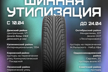 С 10 по 24 апреля в Уфе пройдет экологическая акция «Шинная утилизация»